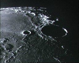 Apollo 11 above Moon crater Theophilus