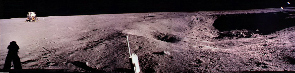 pan view Apollo 11 at East Crater